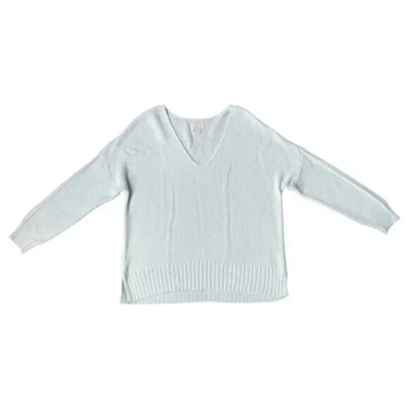 Lucky Brand Green Popcorn Knit Lightweight V Neck Pullover Hint of Mint Sweater - Picture 2 of 7